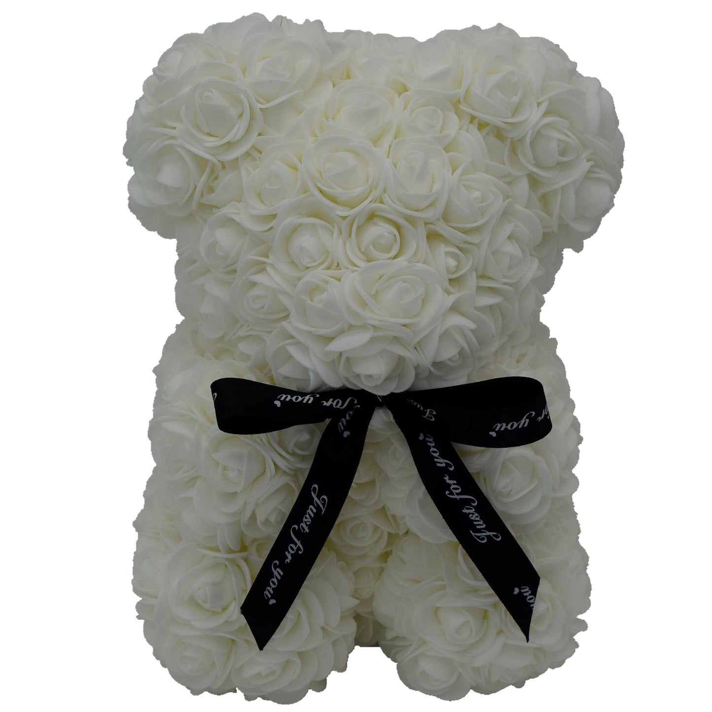 Rose Bear 25cm 10 Inches Artificial PE Foam Flower Teddy Handmade Gift for Valentine Birthday Girlfriend Wedding Decoration - Executive-Skincare