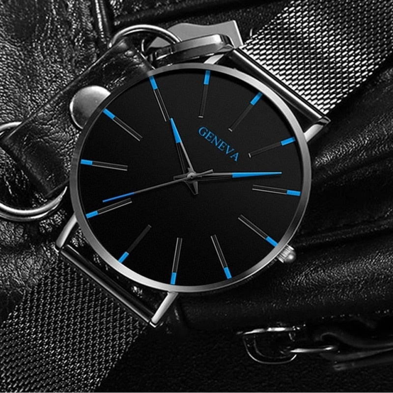 reloj hombre 2022 Watch Men Minimalist Ultra Thin Watches Men&#39;s Fashion Stainless Steel Mesh Belt Quartz Watch relogio masculino - Executive-Skincare