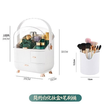 Fashion Big Capacity Cosmetic Storage Box Waterproof Dustproof Bathroom Desktop Beauty Makeup Organizer Skin Care Storage Drawer - Executive-Skincare