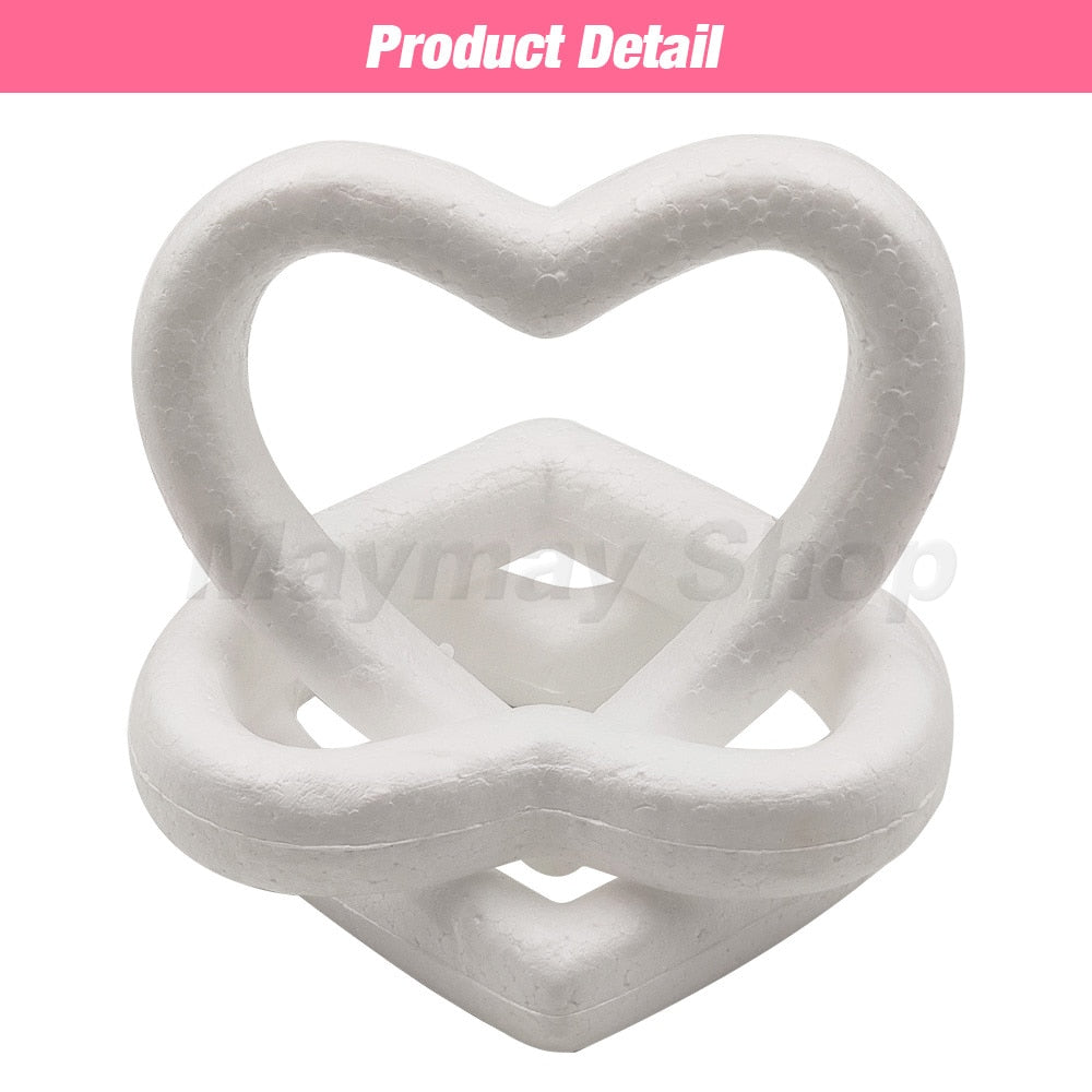 Polystyrene Styrofoam Heart Modelling Foam Hollow Heart Ring For Valentine Christmas Wedding Party DIY Craft Decoration Supplies - Executive-Skincare