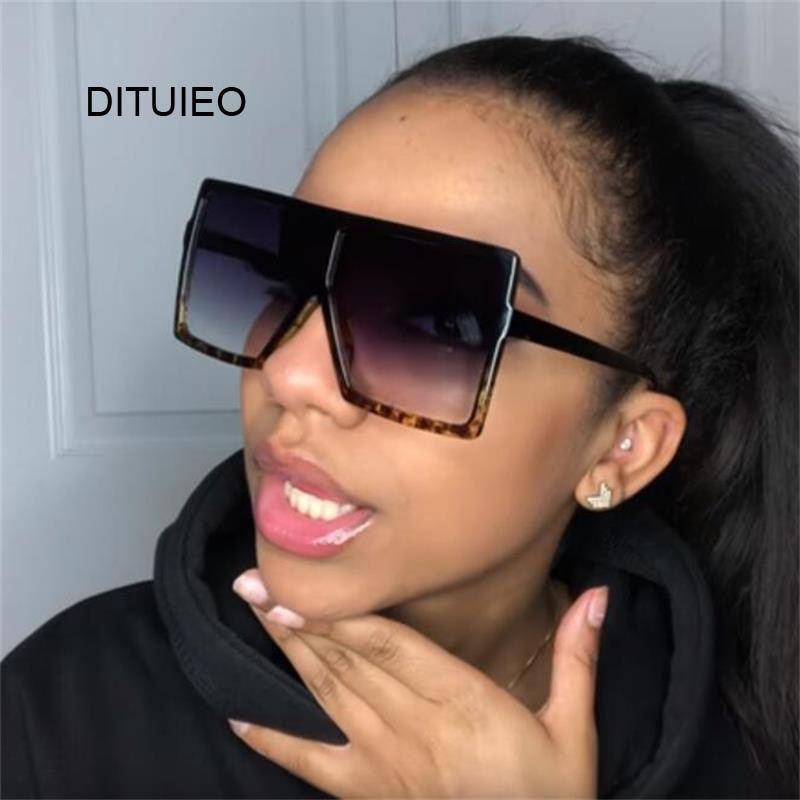 Oversized Shades Woman Sunglasses Black Fashion Square Glasses Big Frame Vintage Retro Glasses Female Unisex Oculos Feminino - Executive-Skincare