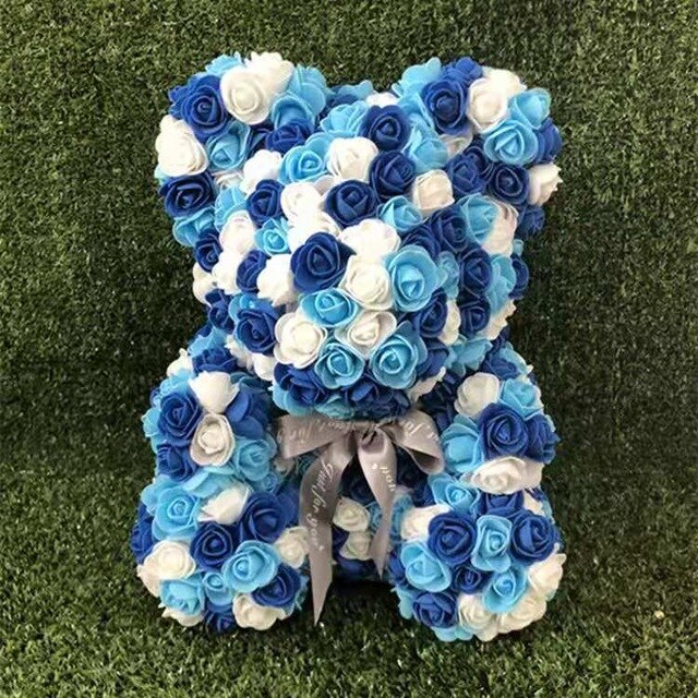 40cm rose teddy bear flower artificial handmade eternal rose bear valentine&#39;s day anniversary bridal baptism wedding mother&#39;s da - Executive-Skincare