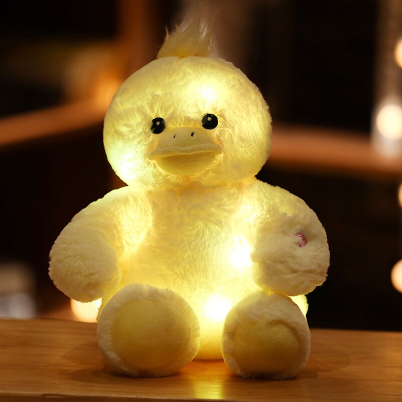 1pc 25-30cm Cartoon Animal Plush LED Lightning Toys Stuffed Soft Lovely Teddy Bear Unicorn Dog Dolls Kids Girls Birthday Gift - Executive-Skincare