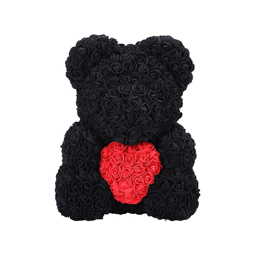 Dropshipping 40cm Rose Bears Artificial Handmade Rose Heart Teddy Bear Valentine Wedding Mothers Day Gift for Women Wholesale - Executive-Skincare