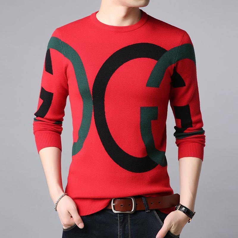 Knitted men&#39;s sweater thin spring 2020 new middle-aged men&#39;s sweater loose Korean base shirt - Executive-Skincare