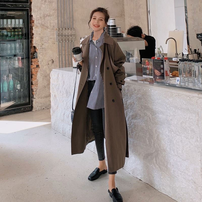 Y2k Trench Women All-match Spring Fashion Leisure Elegant Temperament Work Wear Aesthetic Retro Chic Tunic Outwear Popular Mujer - Executive-Skincare