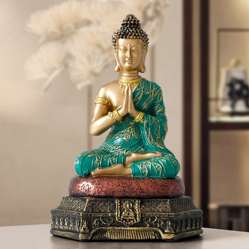 Buddha Statues Thailand for Garden office home Decor Desk ornament fengshui hindu sitting Buddha figurine Decoration - Executive-Skincare