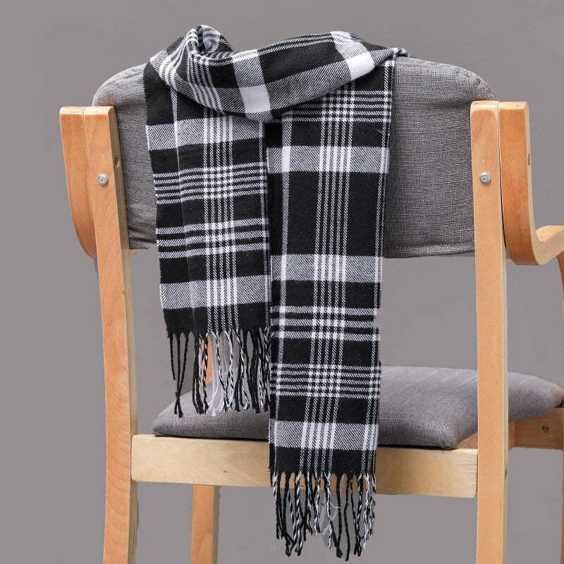 190*35cm Men girls neckwear Unisex children scarf Autumn winter long thick warm all-match Cashmere shawl pashmina muffler wrap - Executive-Skincare