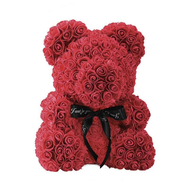 25/40cm Rose Bear Heart Artificial Flower Rose Teddy Bear For Women Valentine Wedding Birthday Christmas Gift DropShipping - Executive-Skincare