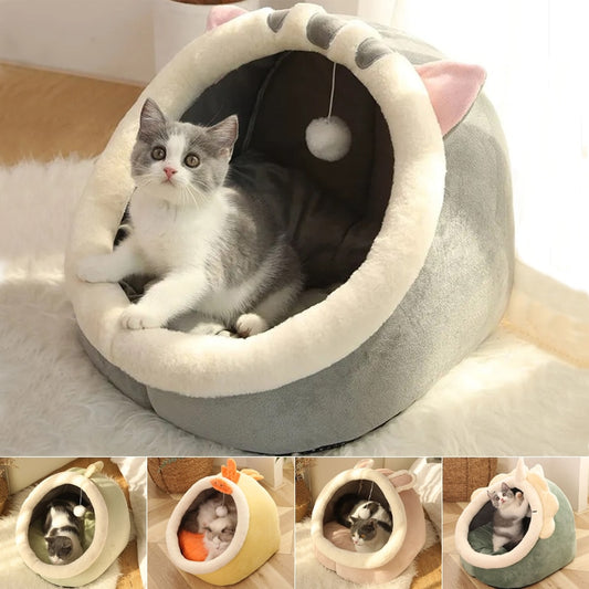 Sweet Cat Bed Warm Pet Basket Cozy Kitten Lounger Cushion Cat House Tent Very Soft Small Dog Mat Bag For Washable Cave Cats Beds - Executive-Skincare