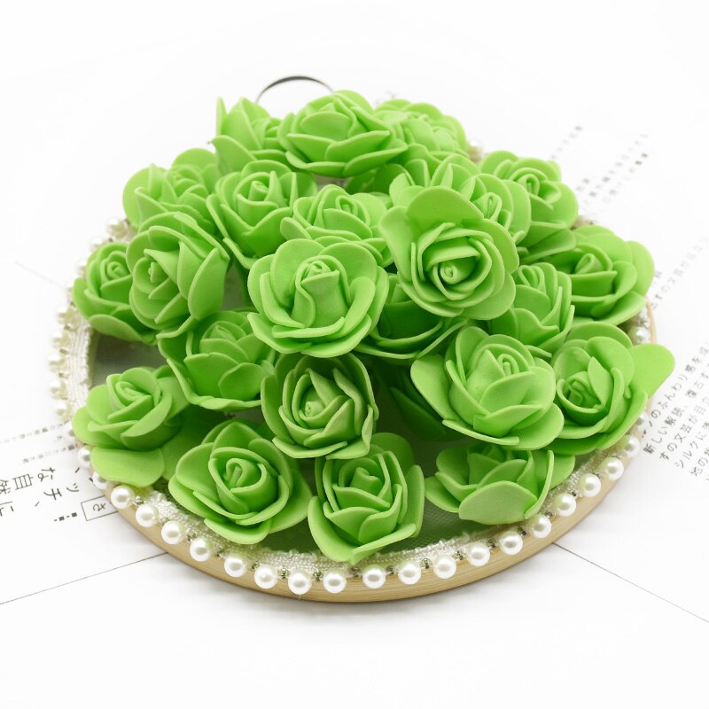 200 Pieces Artificial Flowers 3CM PE Teddy of Bear Roses Head Wedding Decorative Fake for Scrapbooking Valentine&#39;s Day Gifts - Executive-Skincare