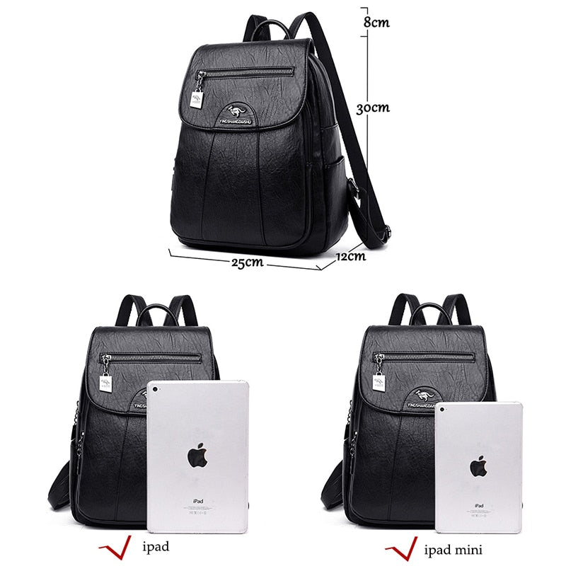 High Quality Leather Backpack Women Large Capacity Travel Backpack Fashion School Bags Mochila Shoulder Bags for Women 2022 New - Executive-Skincare