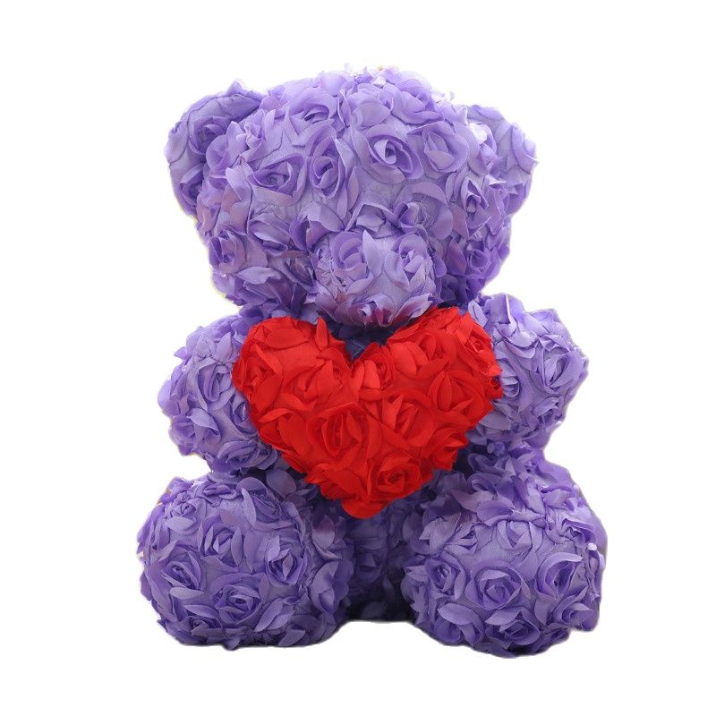 40cm Beautiful Rose Bear Plush Toys Women Valentine&#39;s Day Gift Soap Foam Artificial Plush Teddy Bear Doll Girlfriend Xmas Gift - Executive-Skincare