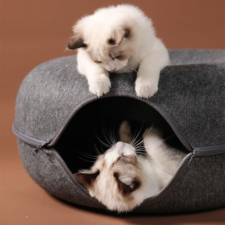 Pet Cats Tunnel Interactive Play Toy Cat bed Dual Use Indoor Toys Kitten Exercising Products Cat Training Toy - Executive-Skincare