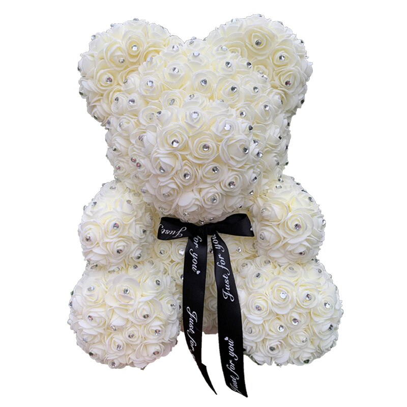 Handmade Teddy Rose Bear Heart Artificial PE Flower Women Valentine&#39;s Day Gifts Wedding Decoration Birthday Party Supplies - Executive-Skincare