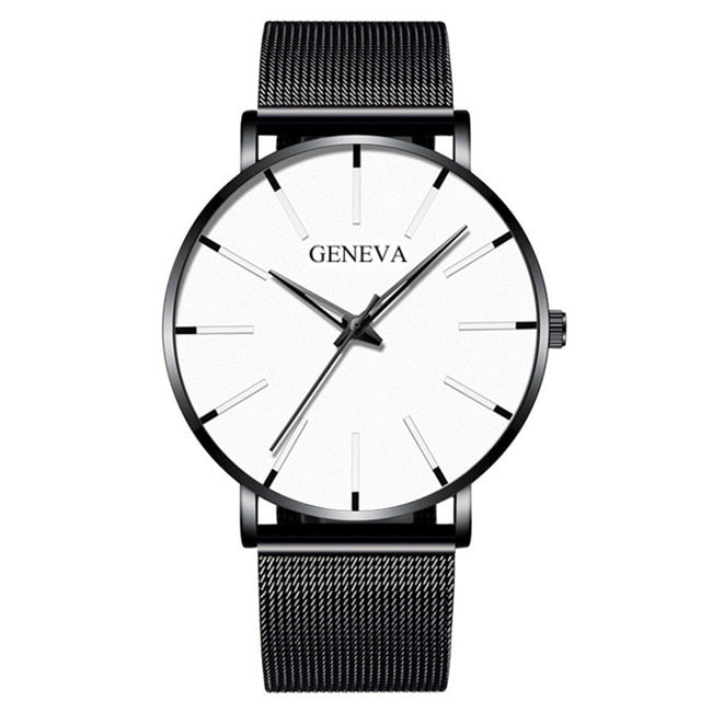 reloj hombre 2022 Watch Men Minimalist Ultra Thin Watches Men&#39;s Fashion Stainless Steel Mesh Belt Quartz Watch relogio masculino - Executive-Skincare