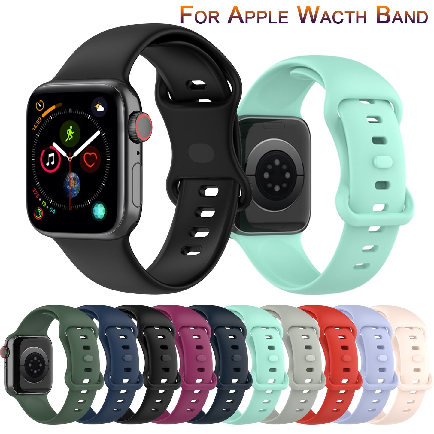 Sport For Apple Watch Se 6 5 Band 44mm 42mm Watchband Strap Smart Watch Bracelet Series 7 5 4 3 2 1 40mm 38mm Accessories Correa - Executive-Skincare