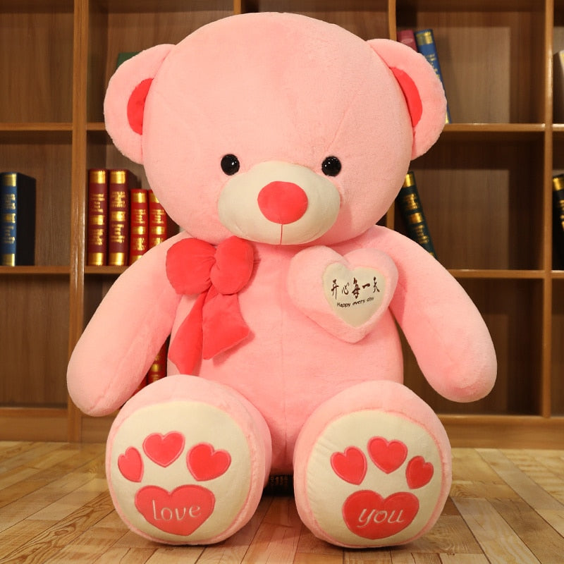 High Quality 80/100CM 4 Colors Teddy Bear With Scarf Stuffed Animals Bear Plush Toys Teddy Bear Doll Lovers Birthday Baby Gift - Executive-Skincare