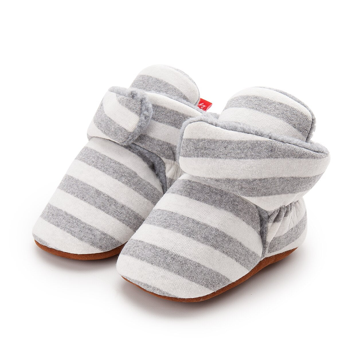 Baby Socks Shoes Boy Girl Stripe Gingham Newborn Toddler First Walkers Booties Cotton Comfort Soft Anti-slip Infant Crib Shoes - Executive-Skincare