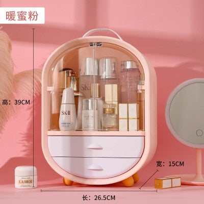 Fashion Big Capacity Cosmetic Storage Box Waterproof Dustproof Bathroom Desktop Beauty Makeup Organizer Skin Care Storage Drawer - Executive-Skincare