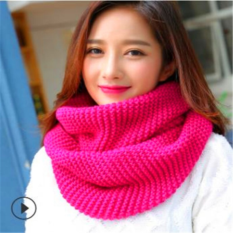 Winter new han edition scarves knitting wool collar woman with thick warm pure color 2 trap head scarf CN009 - Executive-Skincare