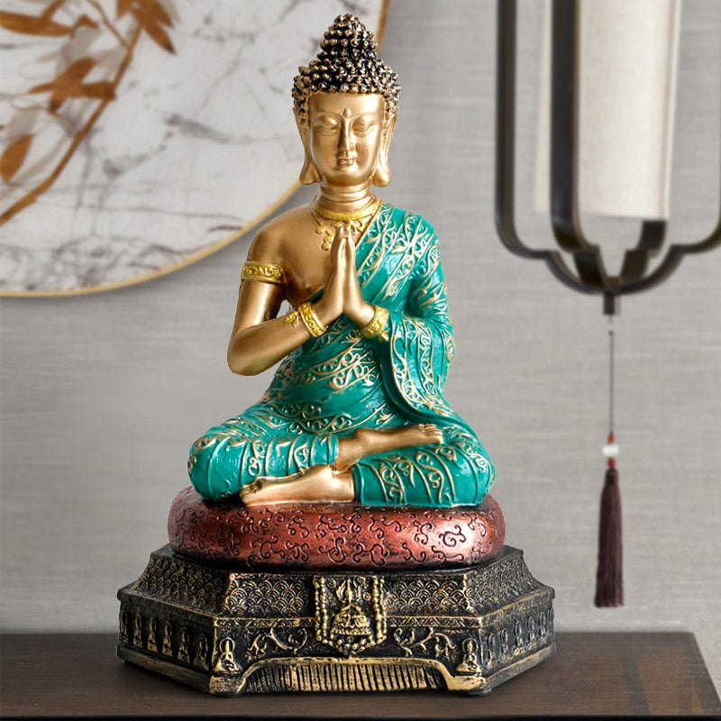 Buddha Statues Thailand for Garden office home Decor Desk ornament fengshui hindu sitting Buddha figurine Decoration - Executive-Skincare