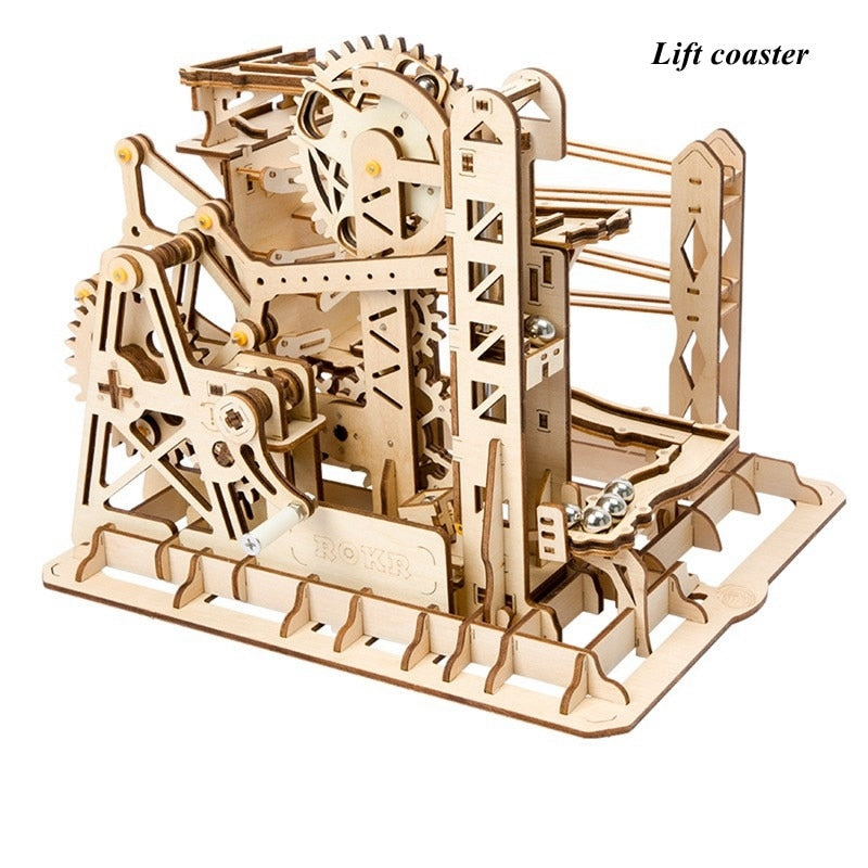 Robotime Rokr 4 Kinds Marble Run DIY Waterwheel Wooden Model Building Block Kits Assembly Toy Gift for Children Adult Dropship - Executive-Skincare