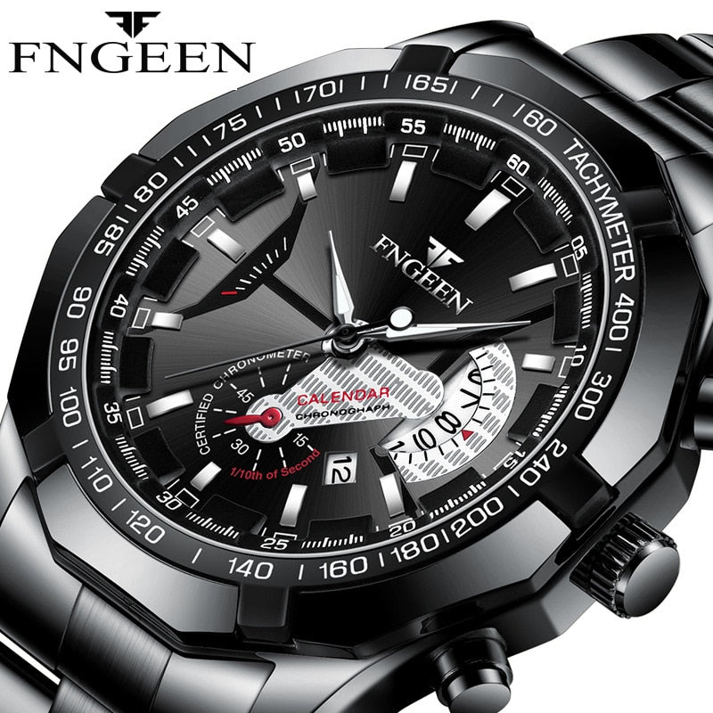 FNGEEN Fashion New Mens Watches Luxury Waterproof Quartz Watch Men Date Sports Clock Wristwatch For Men Relogio Masculino S001 - Executive-Skincare