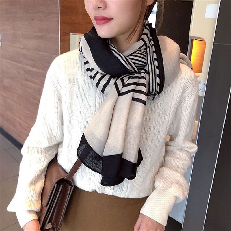 2020 Luxury brand silk scarves Autumn winter  women Fashion Print scarf ladies beach big size cotton shawl Popular headcloth - Executive-Skincare