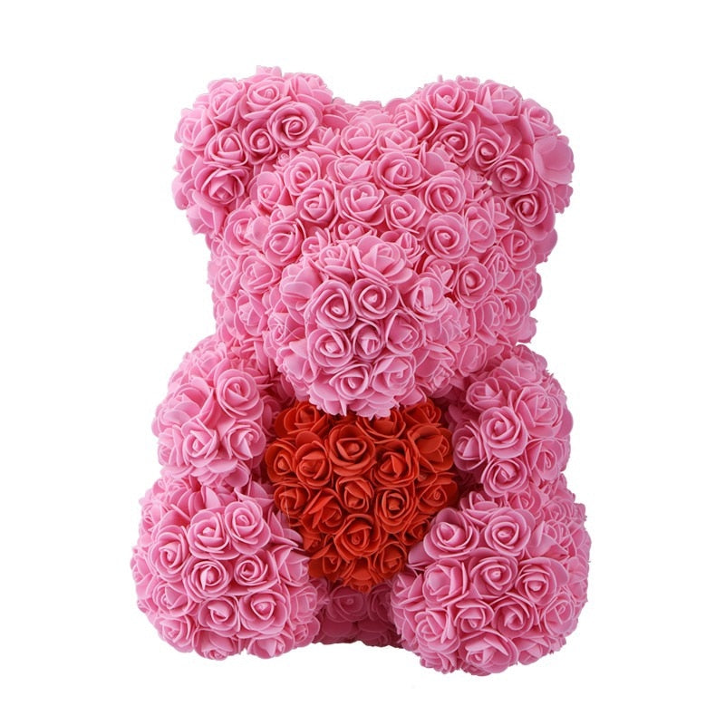 Rose Bear 40cm    Teddy Bear with Heart for Women Gift       Bear With  Flower - Executive-Skincare