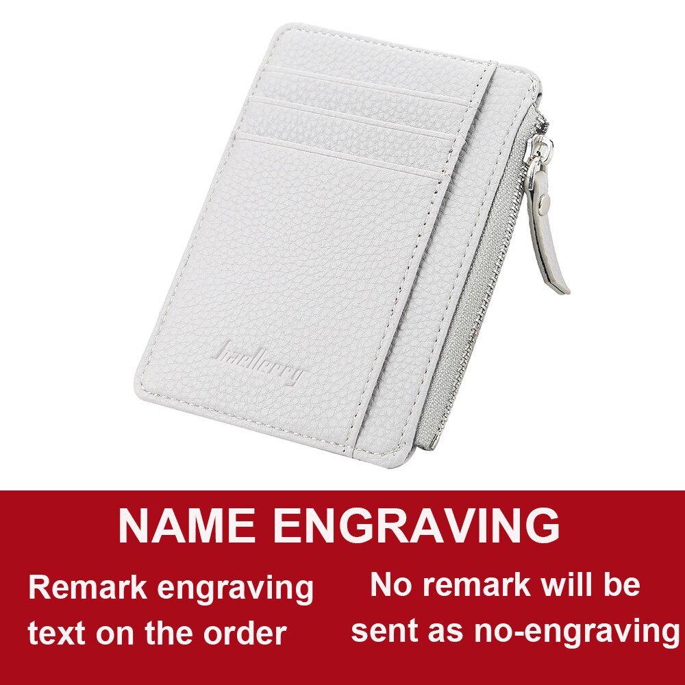 2021 New Mini Women Wallets Card Wallets Name Engraving Zipper PU Leather Top Quality Fashion Female Purse Card Holder Wallet - Executive-Skincare