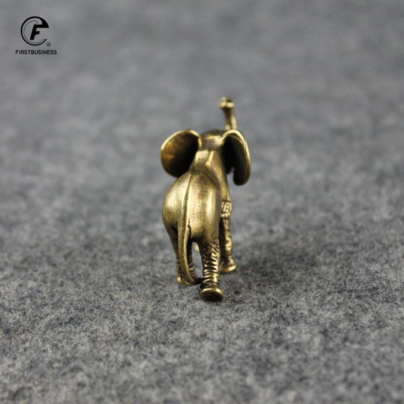 Everyday Collection Lucky Elephant Figurines Solid Copper Animal Ornaments Home Decor Tabletop Decoration Souvenir Crafts Gifts - Executive-Skincare