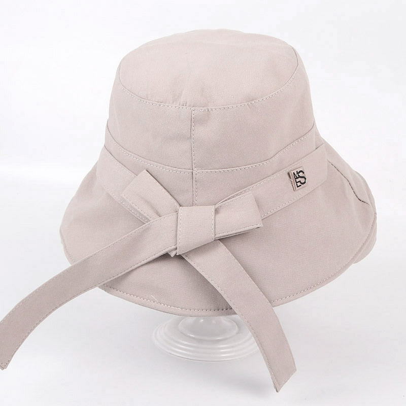 Panama 2022 Summer Black Bow Bucket Hat Women Fashion Korea Bob Cotton gorro pescador mujer Sun Hat Fishing Cap Chapeu Pescador - Executive-Skincare