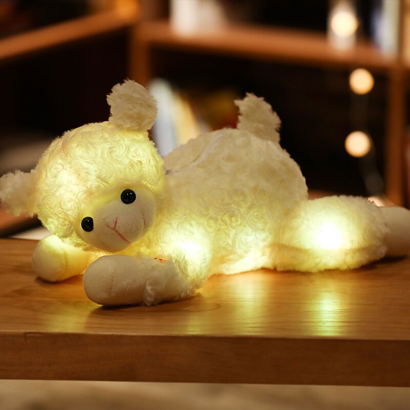 1pc 25-30cm Cartoon Animal Plush LED Lightning Toys Stuffed Soft Lovely Teddy Bear Unicorn Dog Dolls Kids Girls Birthday Gift - Executive-Skincare