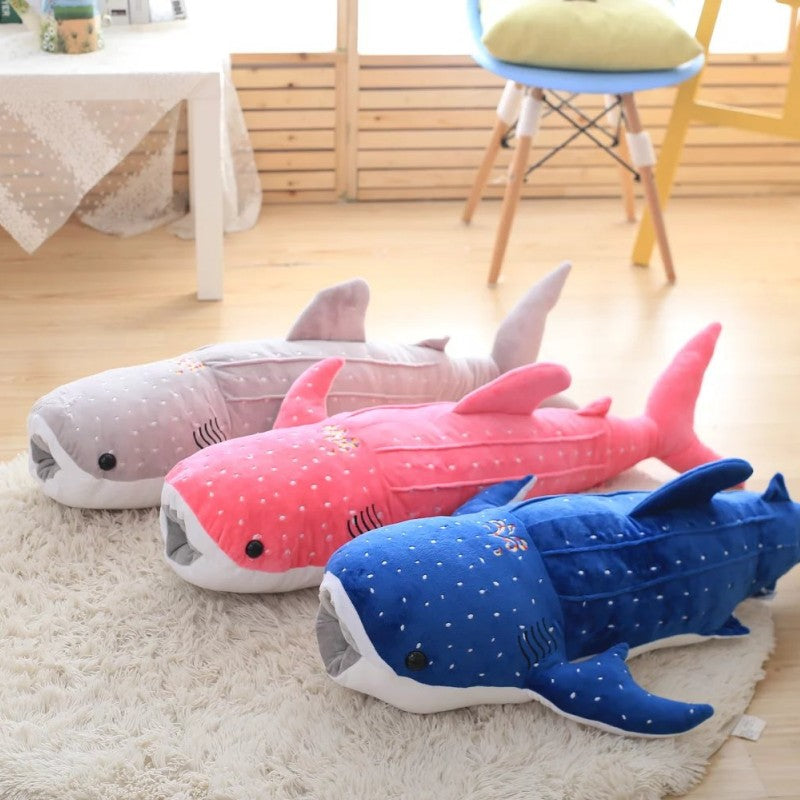 150cm Large Size Soft Shark Plush Toy Big Creative Blue Whale Stuffed Soft Shark Sea Fish Plush Pillow Lovely Children Baby Do - Executive-Skincare