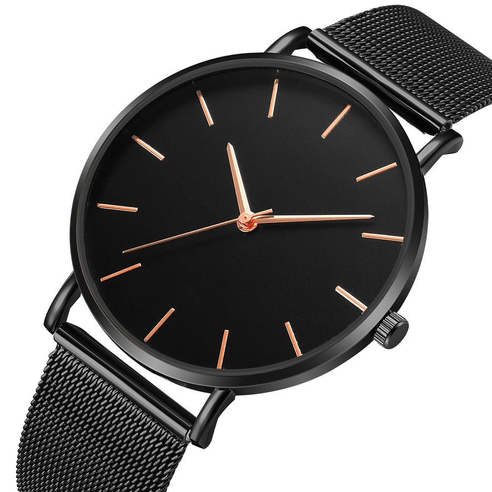 Men Watch Quartz Casual Watches Simple Metal Hour Reloj Quartz Watch Montre Mesh Stainless Steel erkek kol saati masculino clock - Executive-Skincare