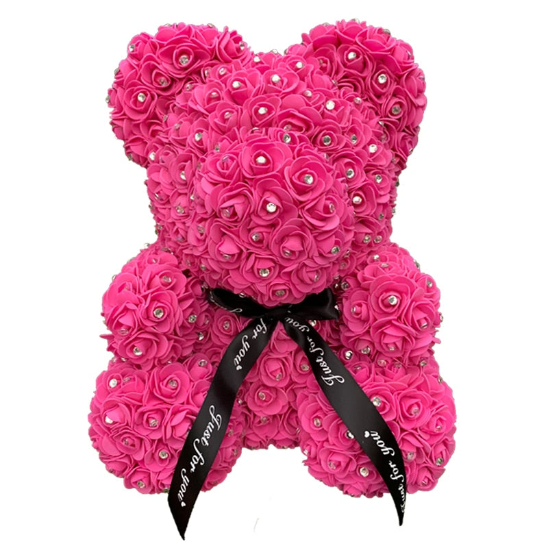 Drop shipping Valentine&#39;s Gifts Diamond Teddy Rose Bears 40cm Artificial Flower Bears For Girls Christmas Gifts - Executive-Skincare