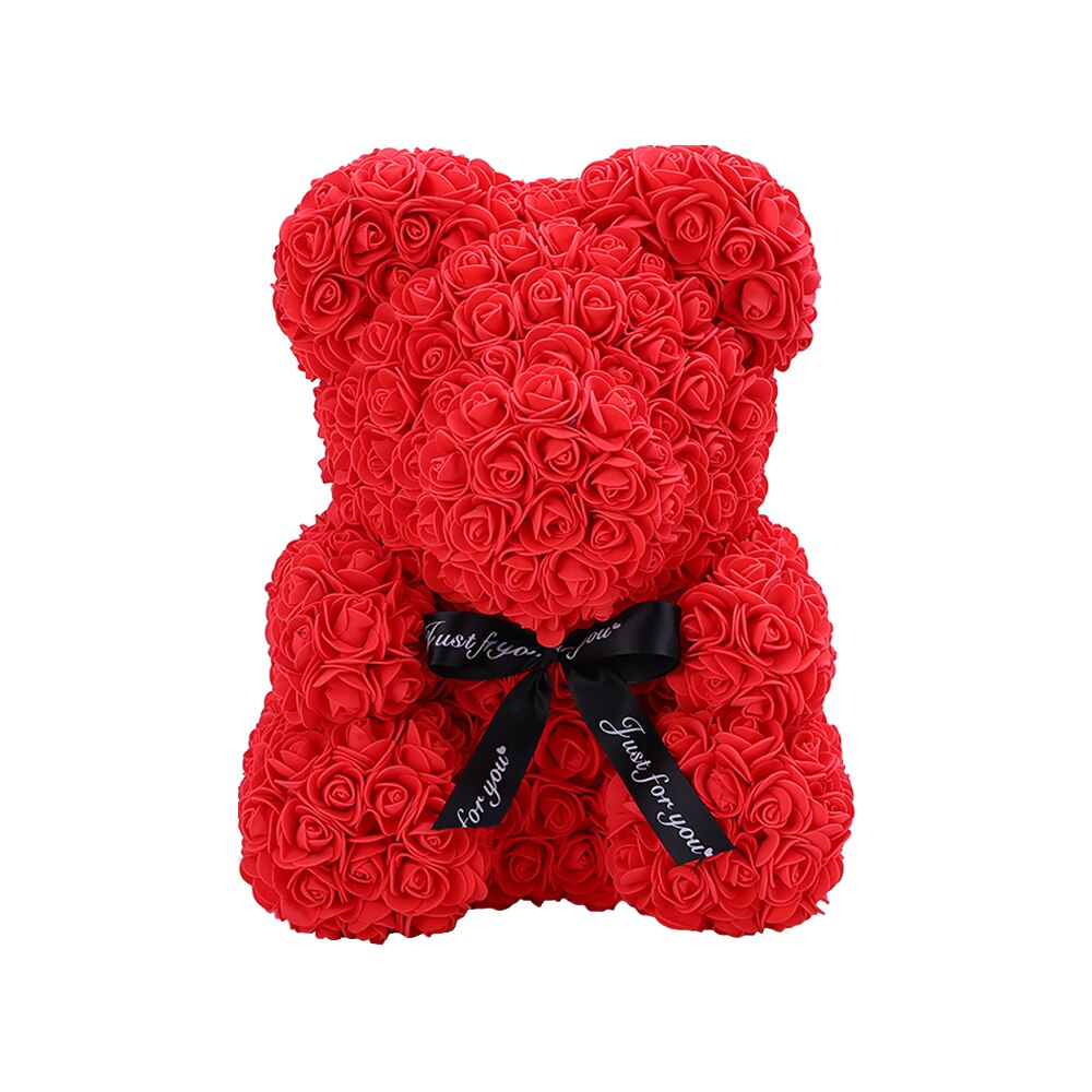 Dropshipping 40cm Rose Bears Artificial Handmade Rose Heart Teddy Bear Valentine Wedding Mothers Day Gift for Women Wholesale - Executive-Skincare