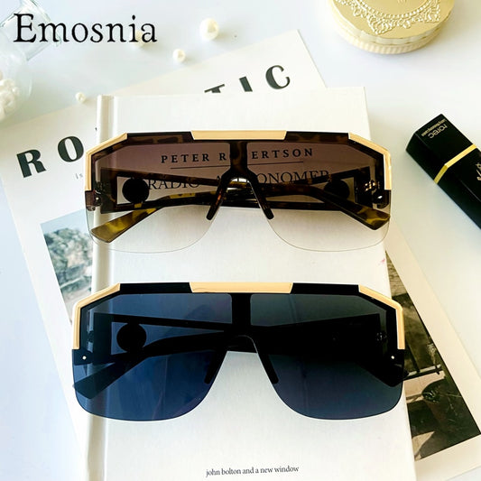 2021 Men Fashion Sunglasses Oversized Square Vintage Brand Design Sun Glasses Trendy Driving Outdoor Eyeware UV400 Wholesale - Executive-Skincare