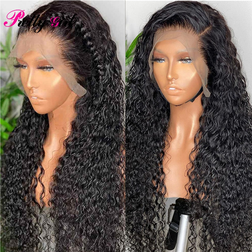 Water Wave 30Inch Lace Front Wig Human Hair Wigs Pre Plucked Middle Part Lace Wig Transparent Princess Hair Wig For Black Women - Executive-Skincare