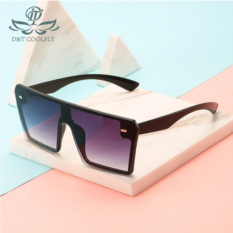 2020 Oversized Square Sunglasses Women Luxury Brand Fashion Flat Top Red Black Clear Lens One Piece Men Gafas Shade Mirror Uv400 - Executive-Skincare