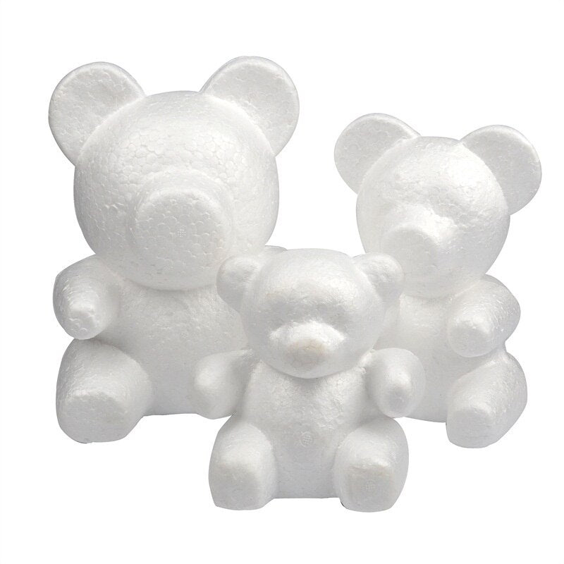 Diy Artificial Flowers Foam Teddy Bear Of Roses Mold 20cm/30cm Handmade Styrofoam Wedding Valentine&#39;s Day Present - Executive-Skincare