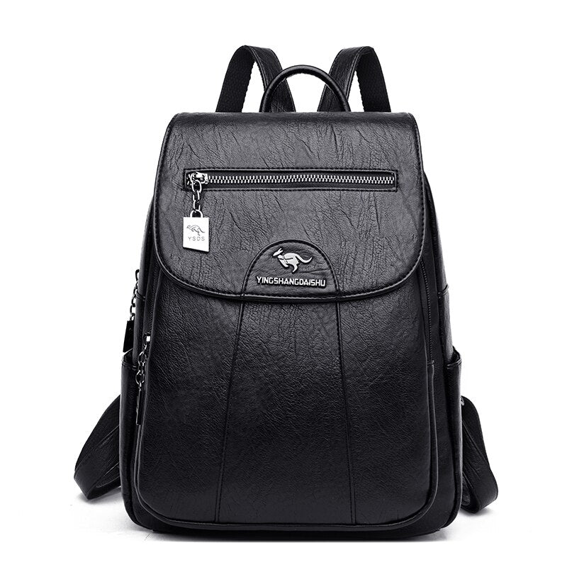 High Quality Leather Backpack Women Large Capacity Travel Backpack Fashion School Bags Mochila Shoulder Bags for Women 2022 New - Executive-Skincare