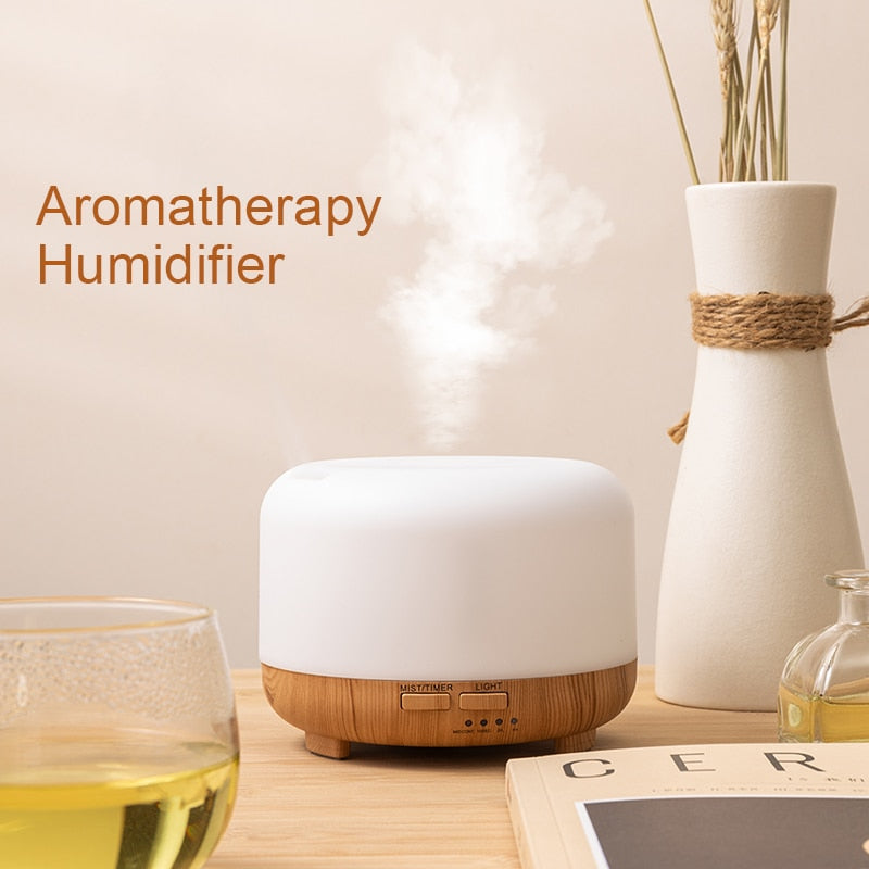 Electric Aroma Diffuser Air Freshener Cars 300ML 500ML Ultrasonic Cool Mist Maker Fogger LED Essential Oil Diffuser Humidifier - Executive Quality Store