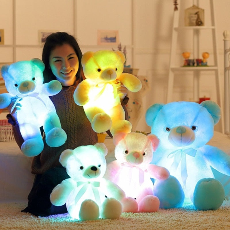 32-75CM Luminous Creative Light Up LED Teddy Bear Stuffed Animal Plush Toy Colorful Glowing Teddy Bear Christmas Gift for Kid - Executive-Skincare