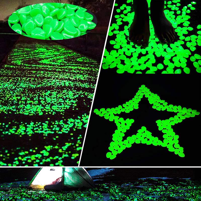 Glow in the Dark Garden Pebbles Glow Stones Rocks for Walkways Garden Path Patio Lawn Garden Yard Decor Luminous Stones 25/50pcs - Executive-Skincare