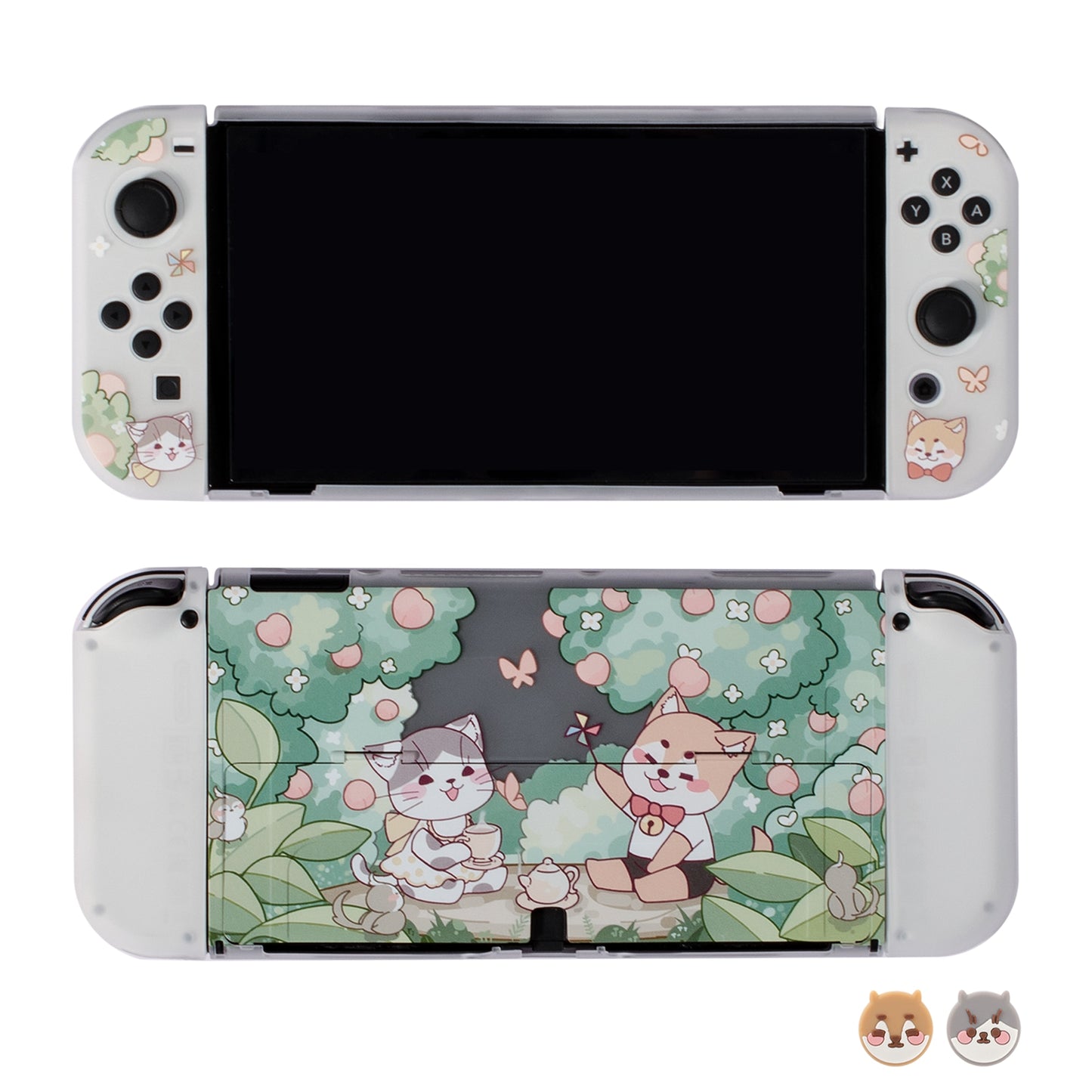 pawdiary switch oled case switch oled case matter finish oden kanto cooking nintendo switch oled tpu case cat dog - Executive-Skincare