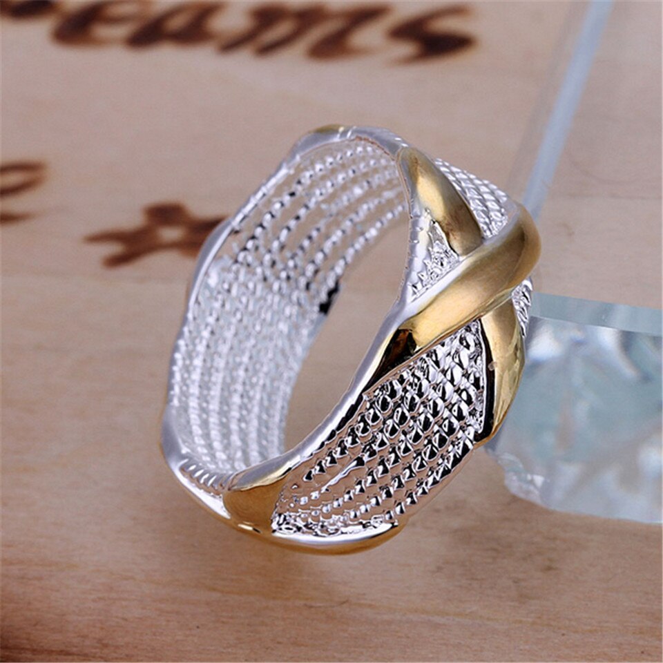 925 Sterling Silver Ring Gold X Letter Ring For Women Wedding Engagement  Charm Jewelry