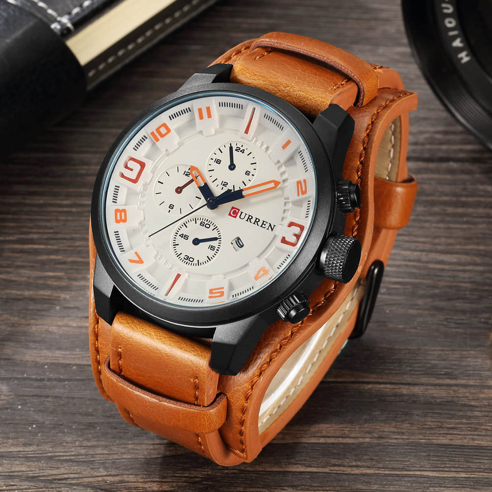 CURREN Top Brand Luxury Business Mens Quartz Watch Male Clock Wrist Watches Date Waterproof Wristwatch Hodinky Relogio Masculino - Executive-Skincare