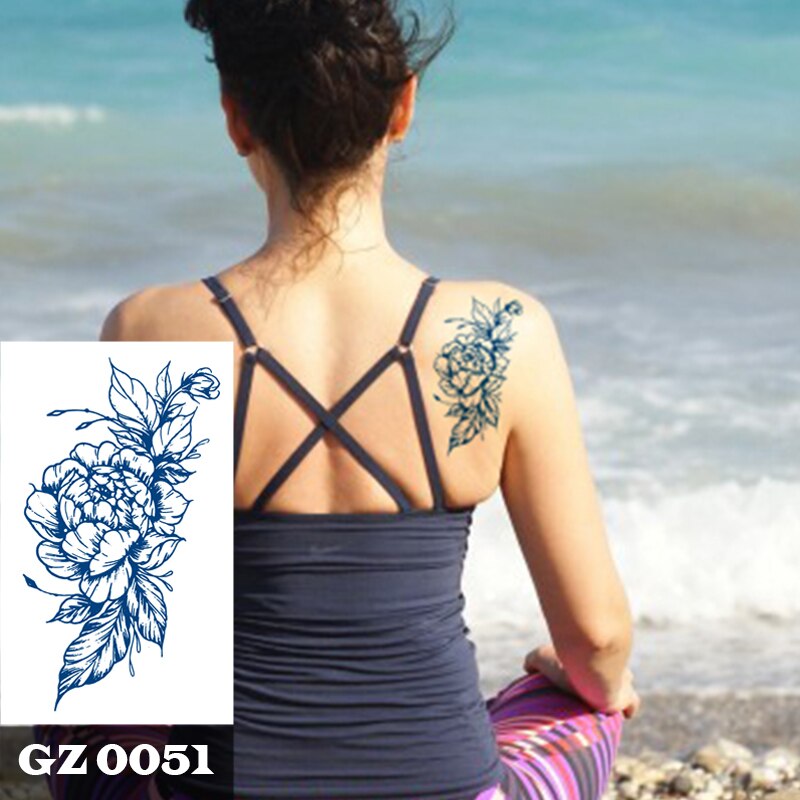 1Pcs Ink Juice Butterfly Text Tattoos Body Art Waterproof Temporary Tattoo Sticker For Men Women - Executive-Skincare